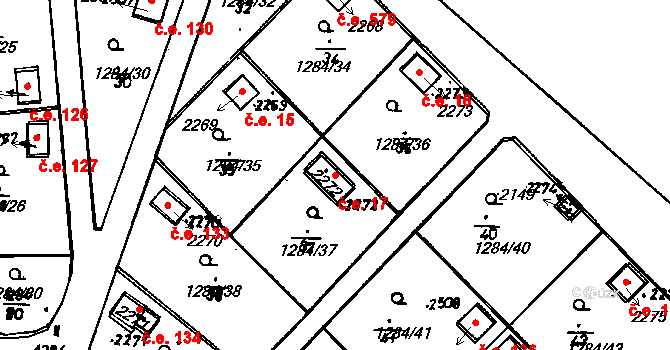 Úšovice 17, Mariánské Lázně na parcele st. 2272 v KÚ Úšovice, Katastrální mapa