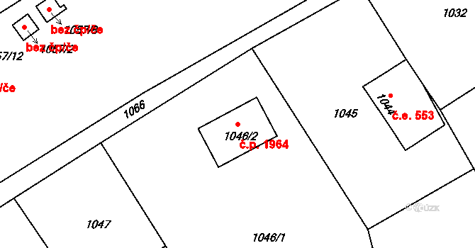 Trnovany 1964, Teplice na parcele st. 1046/2 v KÚ Teplice-Trnovany, Katastrální mapa