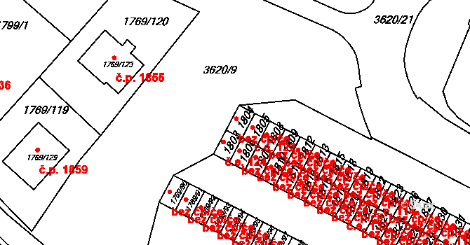Tachov 38303159 na parcele st. 1804 v KÚ Tachov, Katastrální mapa