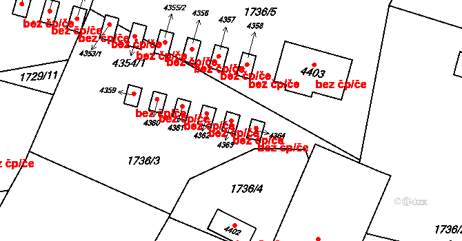 Rožnov pod Radhoštěm 41247159 na parcele st. 4363 v KÚ Rožnov pod Radhoštěm, Katastrální mapa