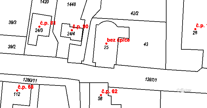 Býkov-Láryšov 41751159 na parcele st. 25 v KÚ Býkov, Katastrální mapa
