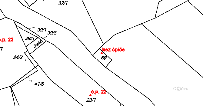 Okounov 41994159 na parcele st. 69 v KÚ Okounov, Katastrální mapa