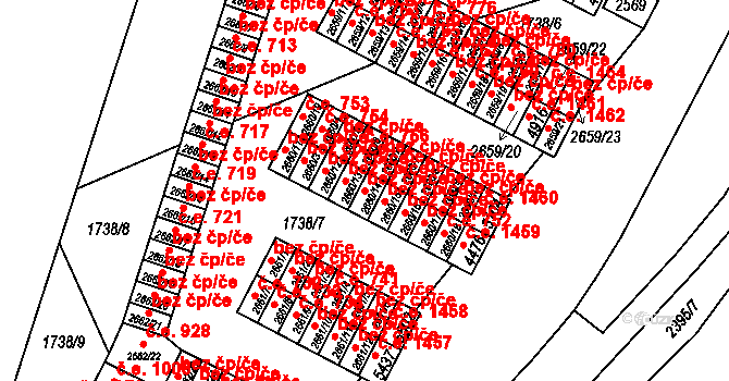 Cheb 44644159 na parcele st. 2660/14 v KÚ Cheb, Katastrální mapa
