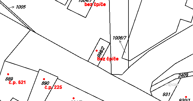 Teplice 45118159 na parcele st. 998/2 v KÚ Teplice-Trnovany, Katastrální mapa