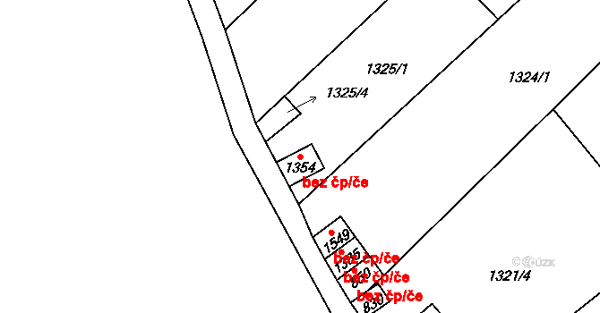 Holýšov 45199159 na parcele st. 1354 v KÚ Holýšov, Katastrální mapa