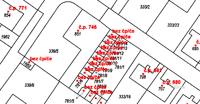 Kostelec nad Labem 45402159 na parcele st. 781/11 v KÚ Kostelec nad Labem, Katastrální mapa