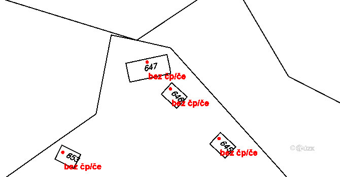 Kyselka 47977159 na parcele st. 646 v KÚ Radošov u Kyselky, Katastrální mapa