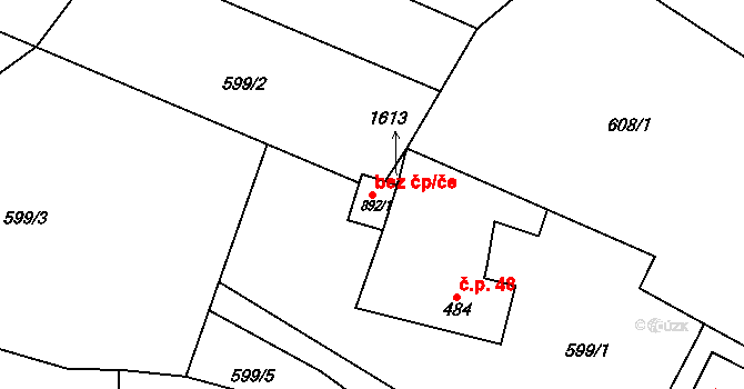 Děčín 48428159 na parcele st. 892/1 v KÚ Bynov, Katastrální mapa