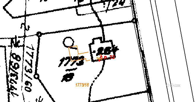Trhová Kamenice 32 na parcele st. 264 v KÚ Trhová Kamenice, Katastrální mapa