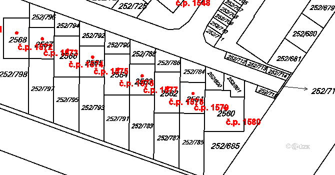 Rosice 1578 na parcele st. 2562 v KÚ Rosice u Brna, Katastrální mapa