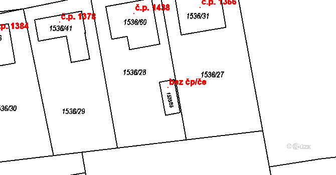 Třešť 119386160 na parcele st. 1536/65 v KÚ Třešť, Katastrální mapa