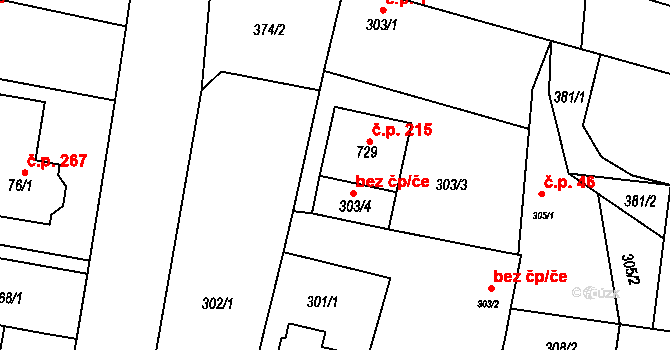 Liblice 215, Český Brod na parcele st. 729 v KÚ Liblice u Českého Brodu, Katastrální mapa