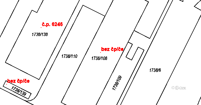 Ostrava 145920160 na parcele st. 1738/108 v KÚ Poruba, Katastrální mapa