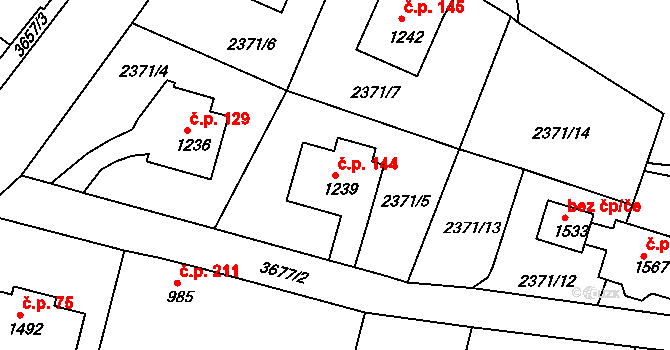 Cvikov I 144, Cvikov na parcele st. 1239 v KÚ Cvikov, Katastrální mapa