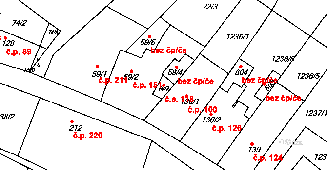 Zbraslav 118 na parcele st. 59/3 v KÚ Zbraslav na Moravě, Katastrální mapa