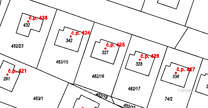 Český Herálec 425, Herálec na parcele st. 327 v KÚ Český Herálec, Katastrální mapa