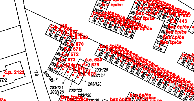 Tachov 41950160 na parcele st. 203/84 v KÚ Tachov, Katastrální mapa