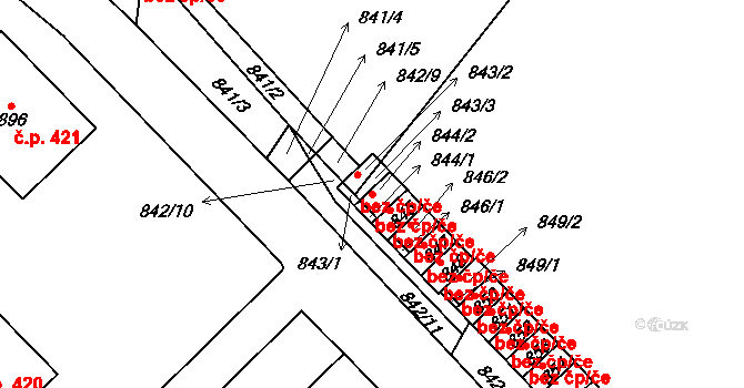 Komárov 43460160 na parcele st. 844/2 v KÚ Komárov u Hořovic, Katastrální mapa