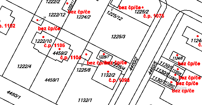 Chotěboř 44559160 na parcele st. 1225/7 v KÚ Chotěboř, Katastrální mapa