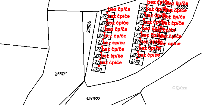 Domažlice 45207160 na parcele st. 2752 v KÚ Domažlice, Katastrální mapa