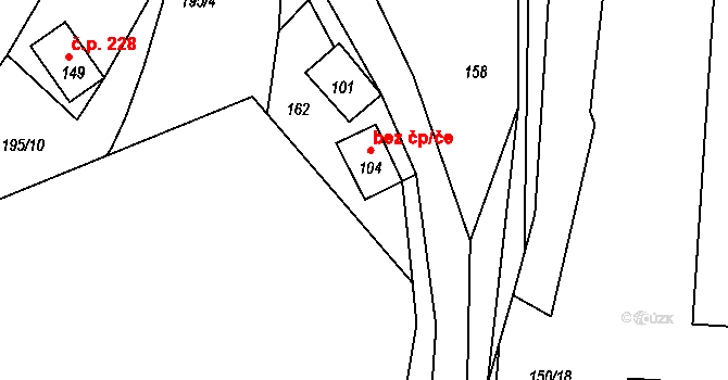 Benešov nad Černou 49744160 na parcele st. 104 v KÚ Klení, Katastrální mapa