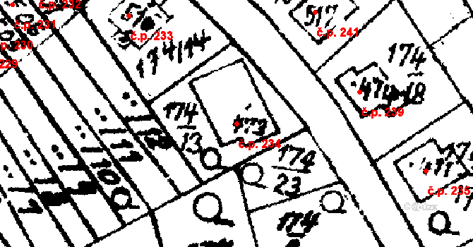 Trhová Kamenice 234 na parcele st. 473 v KÚ Trhová Kamenice, Katastrální mapa