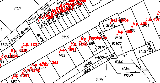 Slaný 1272 na parcele st. 1414 v KÚ Slaný, Katastrální mapa