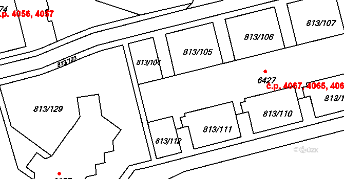 Kroměříž 4065,4066,4067,4068 na parcele st. 6427 v KÚ Kroměříž, Katastrální mapa