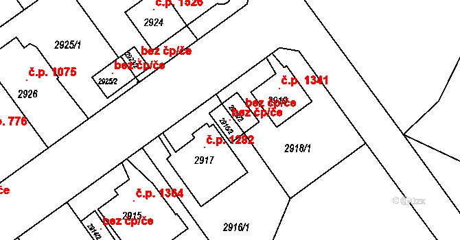 Litoměřice 106680161 na parcele st. 2916/2 v KÚ Litoměřice, Katastrální mapa