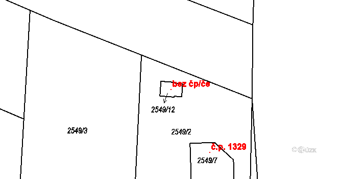 Bystřice 115283161 na parcele st. 2549/12 v KÚ Bystřice nad Olší, Katastrální mapa