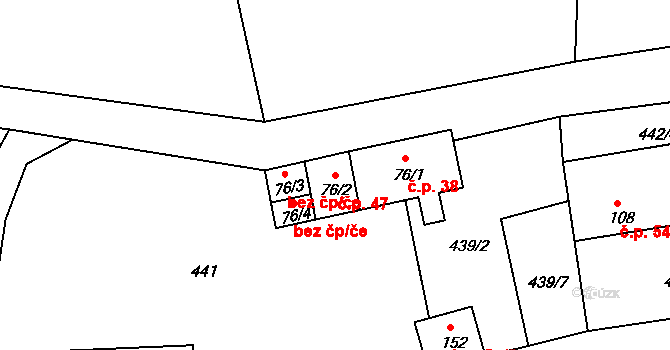 Hartunkov 47, Benešov nad Černou na parcele st. 76/2 v KÚ Hartunkov, Katastrální mapa