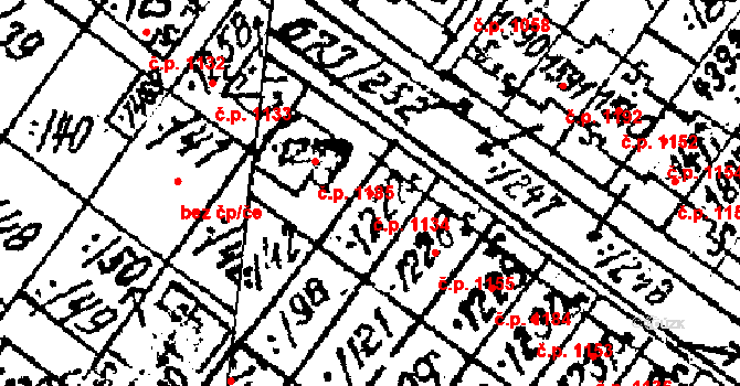 Lanžhot 1134 na parcele st. 1259 v KÚ Lanžhot, Katastrální mapa