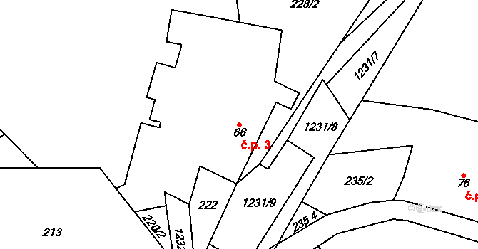 Chodovice 3, Holovousy na parcele st. 66 v KÚ Holovousy v Podkrkonoší, Katastrální mapa