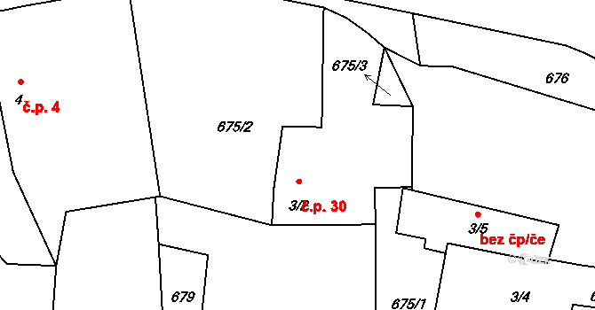 Tuchonice 30, Žimutice na parcele st. 3/2 v KÚ Tuchonice, Katastrální mapa