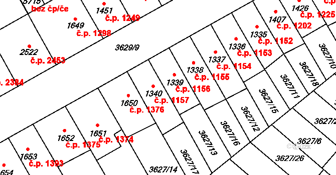 Břeclav 1156 na parcele st. 1339 v KÚ Břeclav, Katastrální mapa