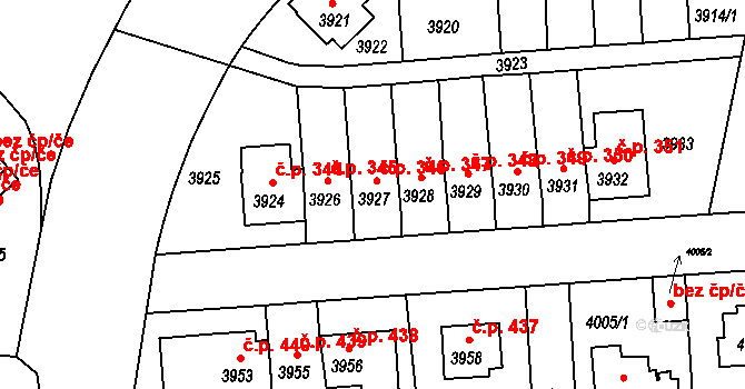 Záběhlice 346, Praha na parcele st. 3927 v KÚ Záběhlice, Katastrální mapa
