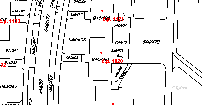 Šumbark 1120, Havířov na parcele st. 944/494 v KÚ Šumbark, Katastrální mapa