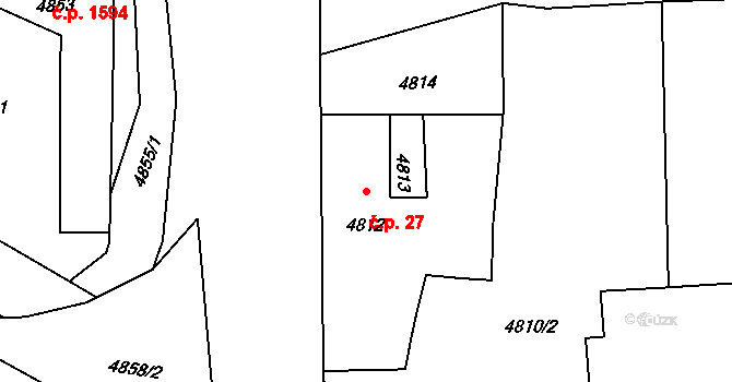 Předměstí 27, Litoměřice na parcele st. 4812 v KÚ Litoměřice, Katastrální mapa