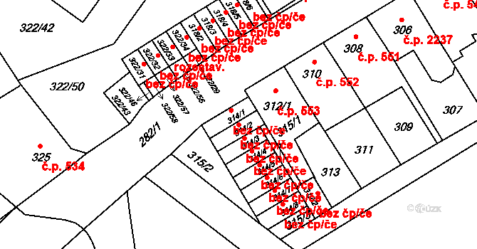 Zábřeh 38287161 na parcele st. 314/2 v KÚ Zábřeh na Moravě, Katastrální mapa