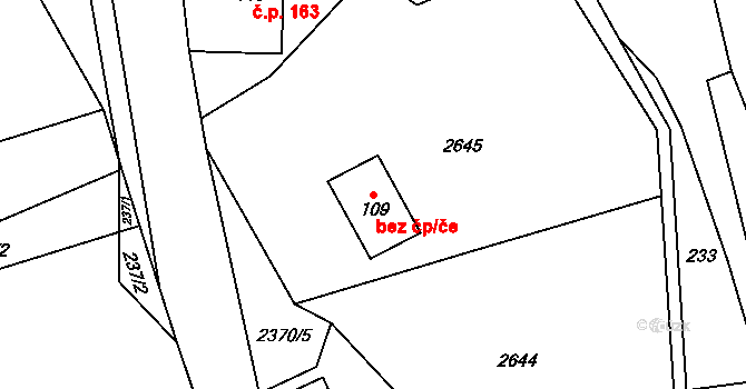 Hnátnice 39410161 na parcele st. 109 v KÚ Hnátnice, Katastrální mapa
