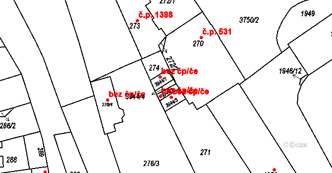 Žamberk 39462161 na parcele st. 3944/4 v KÚ Žamberk, Katastrální mapa