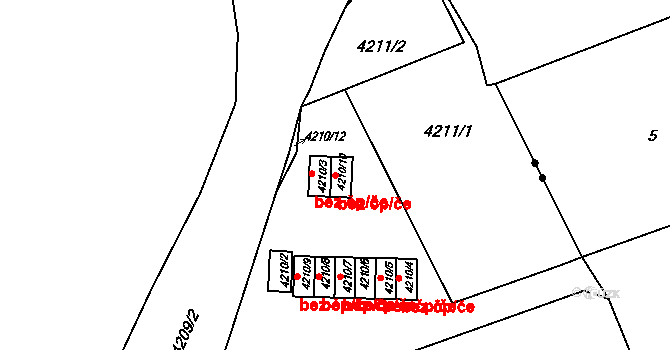 Brno 39479161 na parcele st. 4210/10 v KÚ Královo Pole, Katastrální mapa