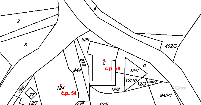 Jimramov 40940161 na parcele st. 5 v KÚ Trhonice, Katastrální mapa
