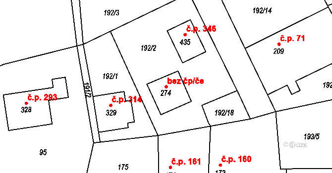 Praskolesy 41825161 na parcele st. 274 v KÚ Praskolesy, Katastrální mapa