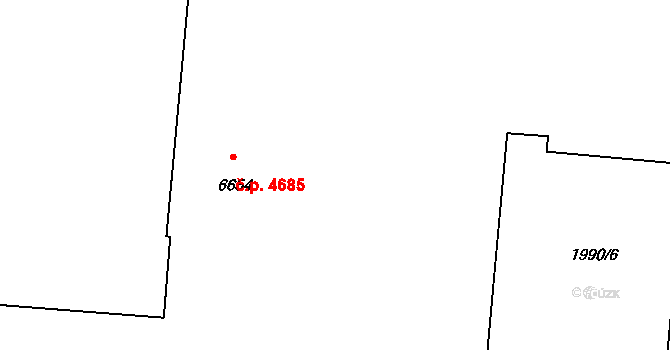 Zlín 4685 na parcele st. 6654 v KÚ Zlín, Katastrální mapa