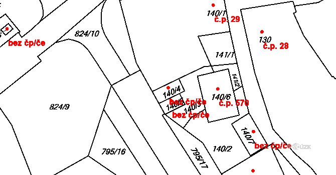 Plzeň 42583161 na parcele st. 140/4 v KÚ Koterov, Katastrální mapa