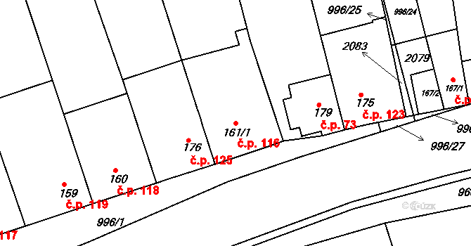 Letošov 116, Nesovice na parcele st. 161/1 v KÚ Letošov, Katastrální mapa