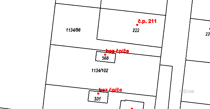 Opařany 43303161 na parcele st. 568 v KÚ Opařany, Katastrální mapa