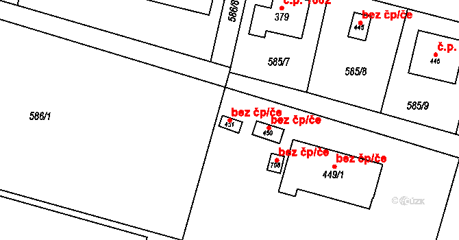 Líbeznice 43358161 na parcele st. 451 v KÚ Líbeznice, Katastrální mapa