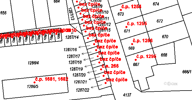 Roudnice nad Labem 43370161 na parcele st. 1287/17 v KÚ Roudnice nad Labem, Katastrální mapa
